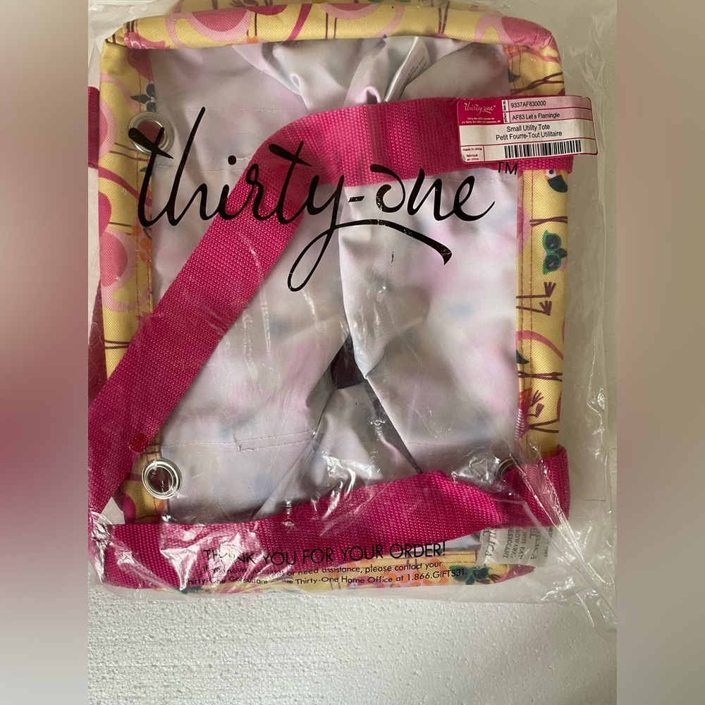 Thirty-One Pink and Yellow Tote Bag